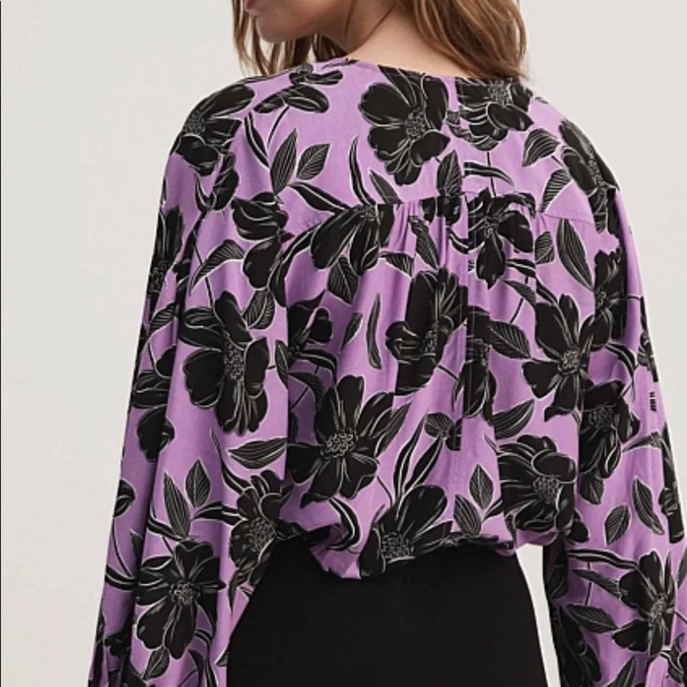 BNWT Witchery vivid purple print blouse size 12 - Picture 3 of 3